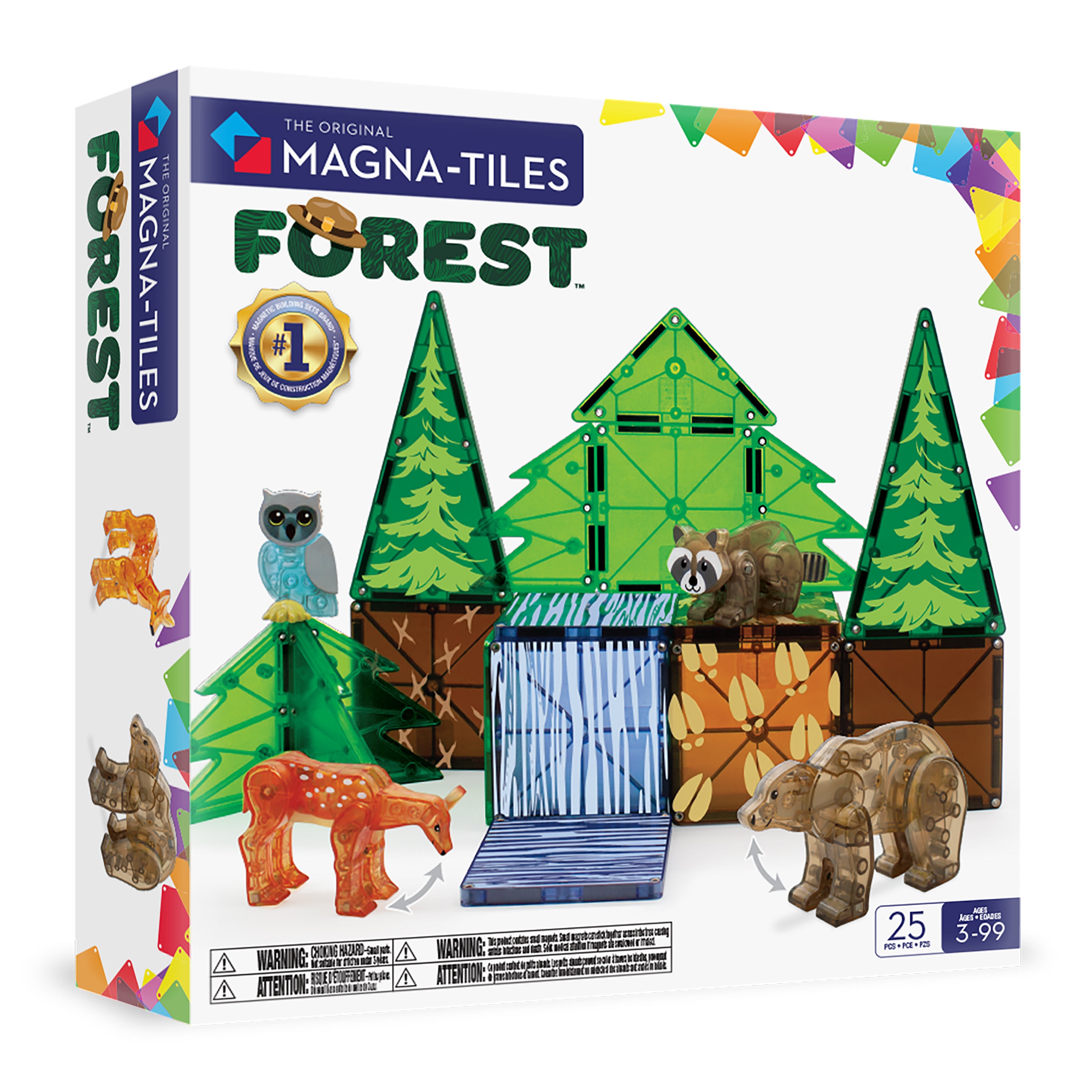 【にゃお様】おまとめforest tileフォレストタイルグレイ/A４トート2 MAGNA-TILES® Forest Animals 25-Piece Set – Magnetic Animal Toy Set
