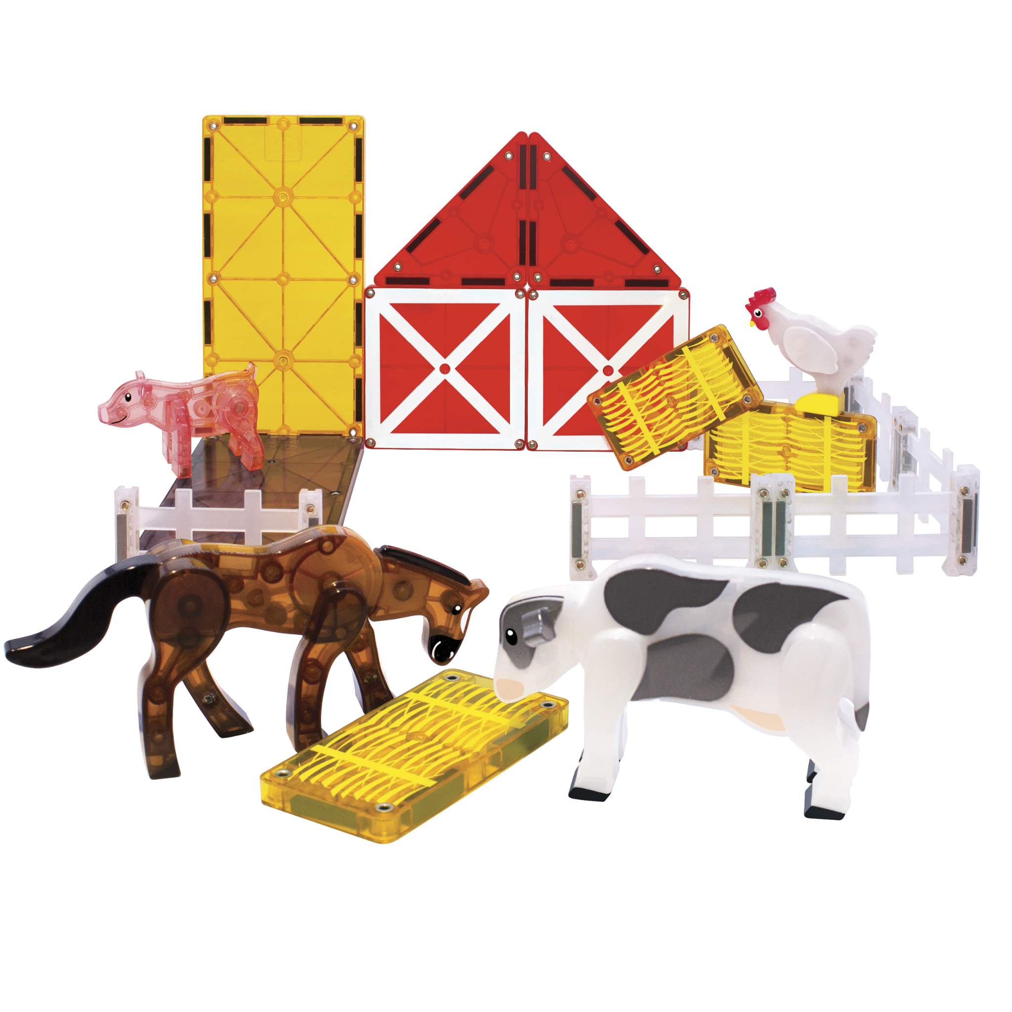 Example build of MAGNA-TILES® Farm Animals 25-Piece Set