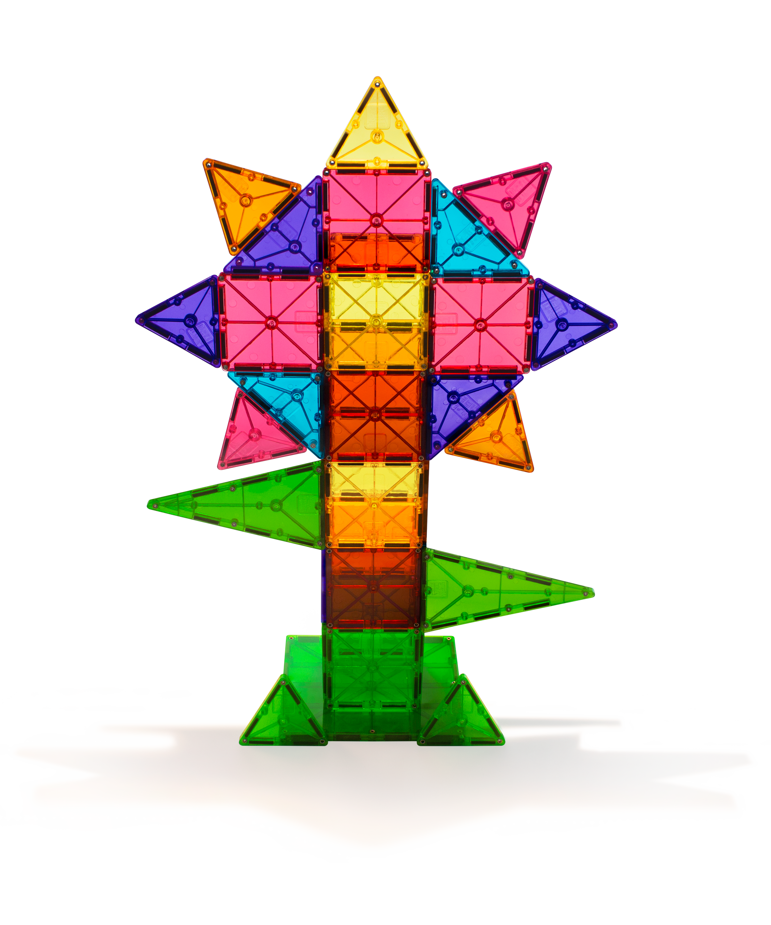 Example flower build with MAGNA-TILES® Classic 74-Piece Set
