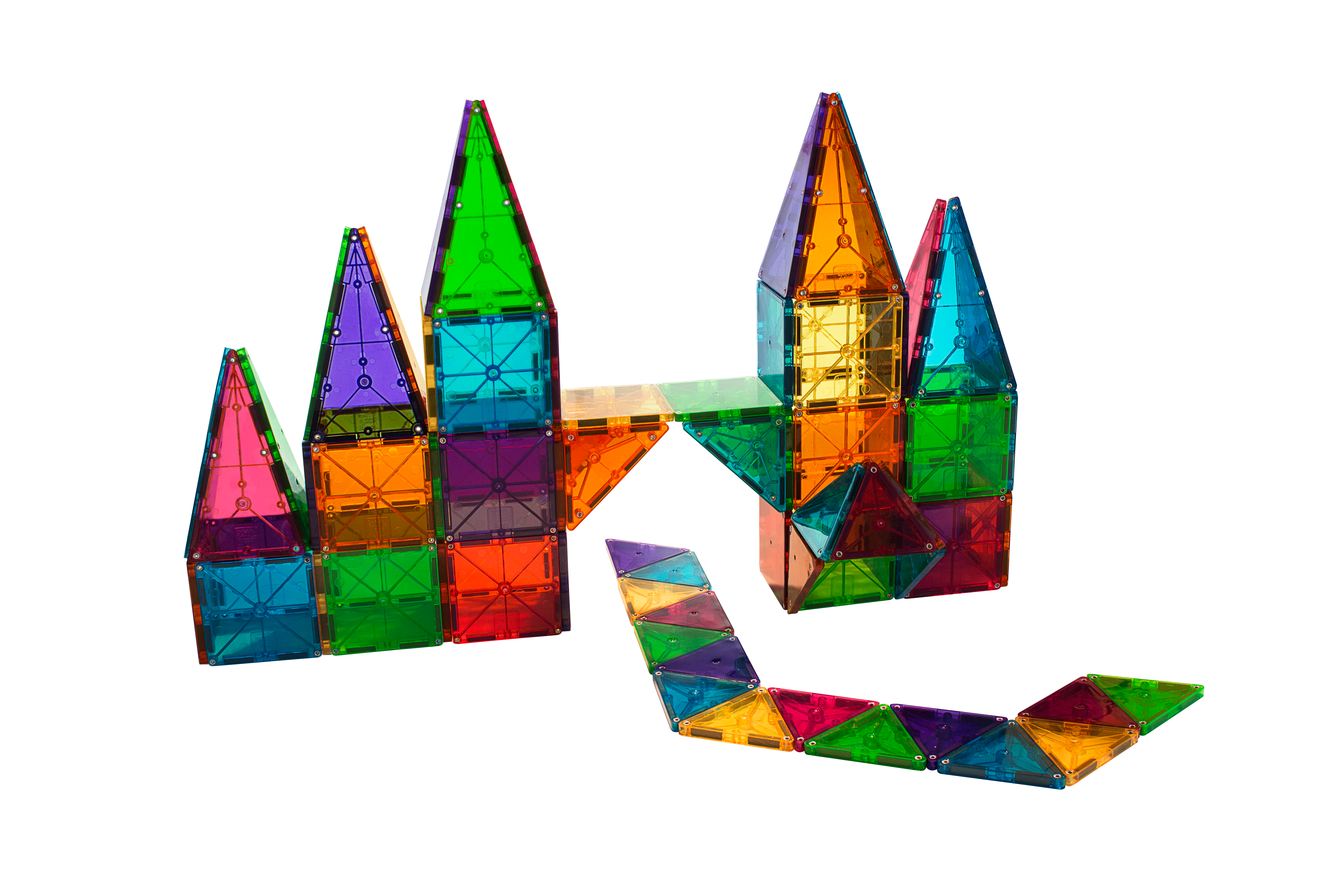 Castle structure built with MAGNA-TILES® Classic 100-Piece Set