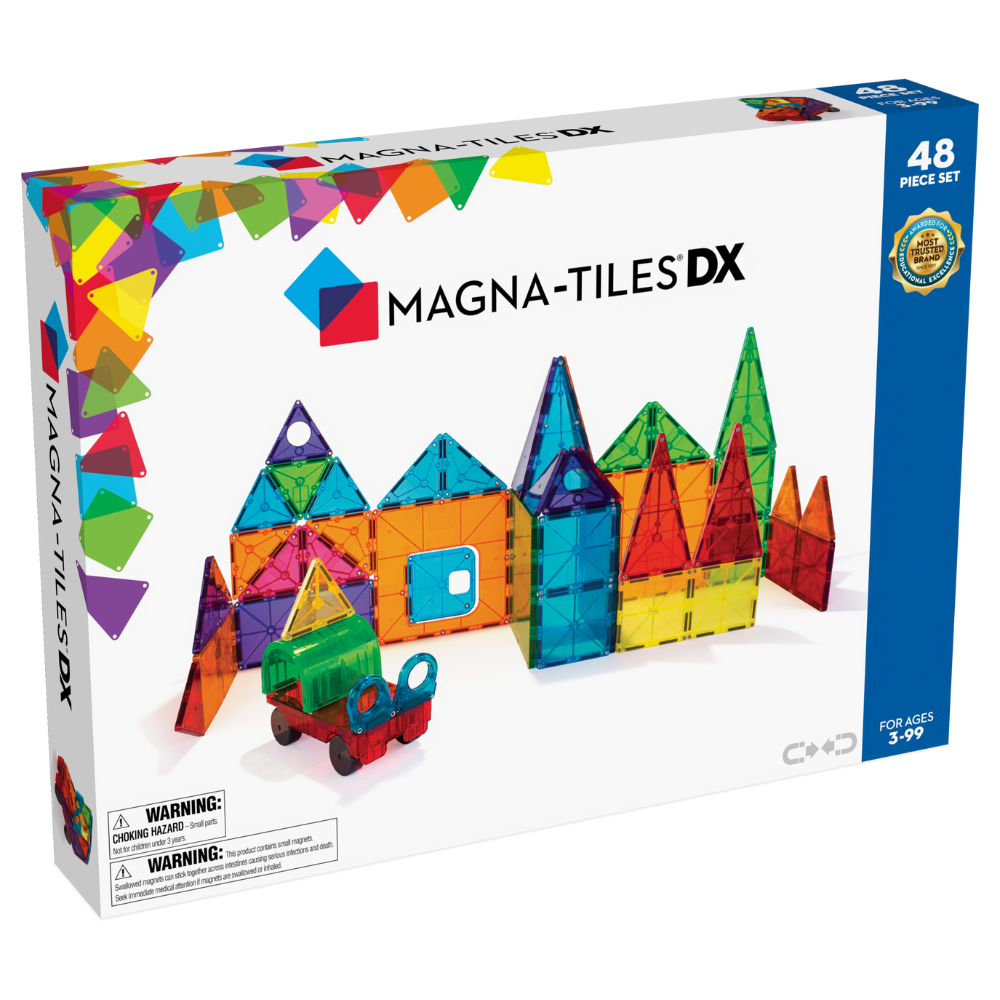 Magna-Tiles® Clear Colors 48-Piece Deluxe Magnetic Shapes - Magna-Tiles®