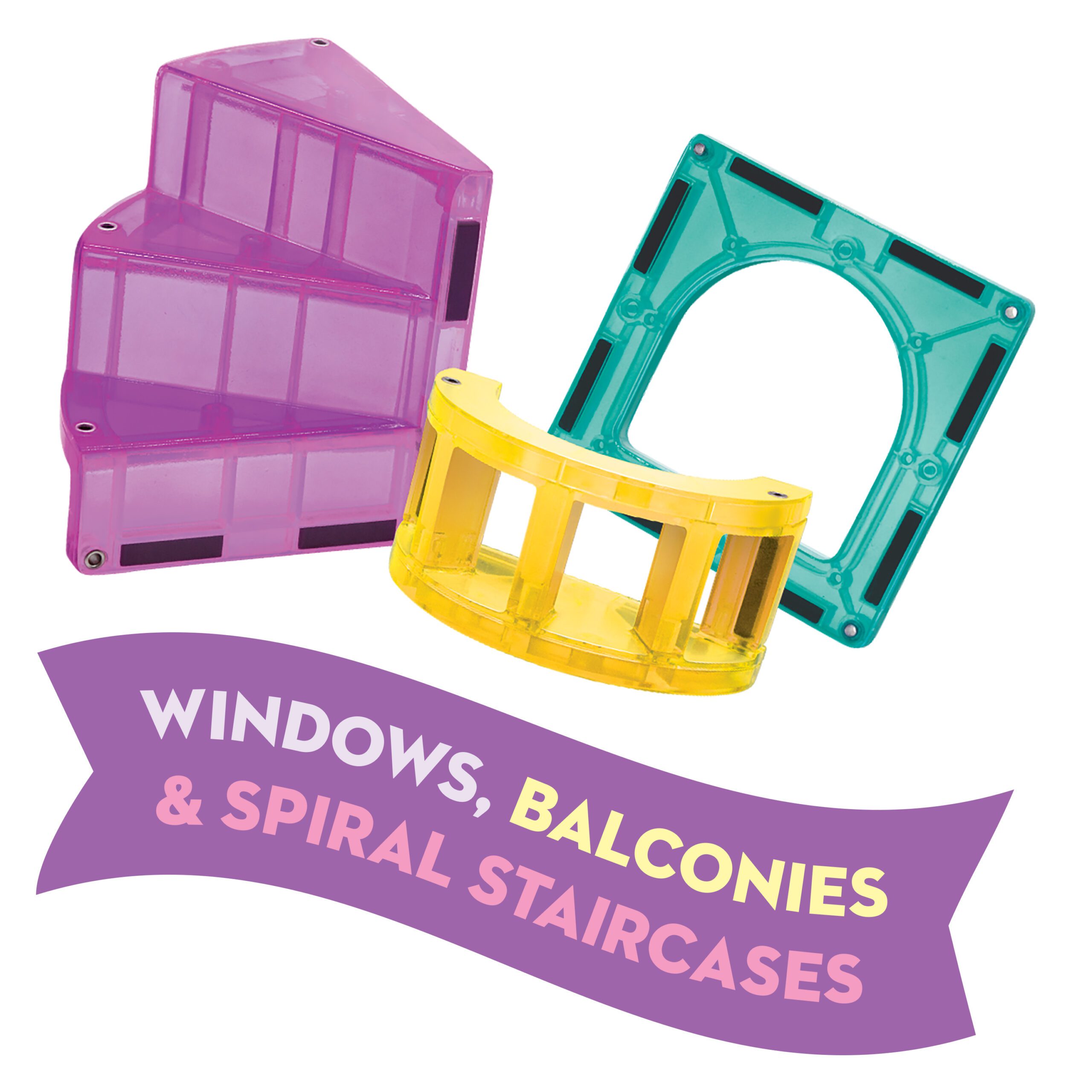 image of new pieces: windows, balcony, and spiral staircase