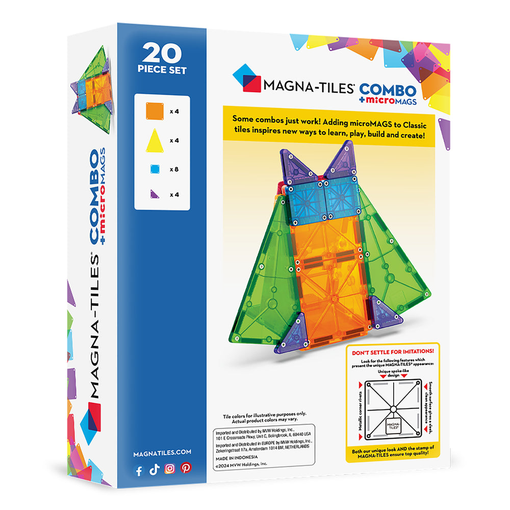 Magna-Tiles microMAGS 26-delige magnetische reisbouwset - krachtige kleuren, het originele Magna-Tiles microMAGS 26-delige magnetische reisbouwset - krachtige kleuren, het originele