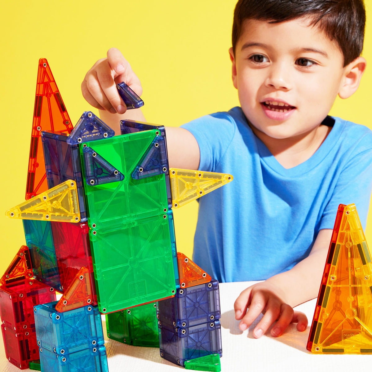 Magtiles MAGNA-TILES® Combo 62-Piece Set – Magnetic Building Tiles for ...