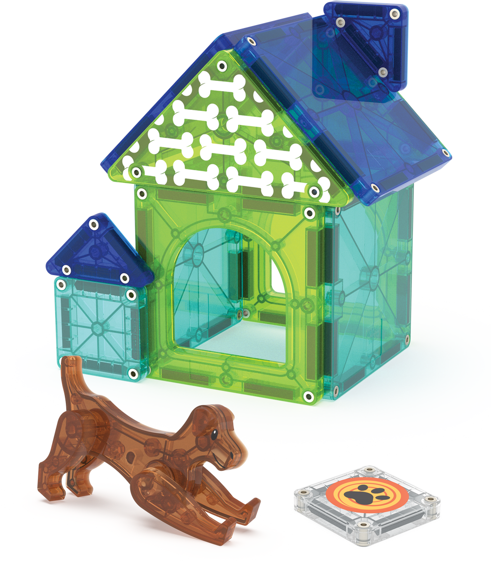 Dog Fun Tile MAGNA-TILES® Dog House 13-Piece Set – Magnetic Building Toy – MAGNA TILES