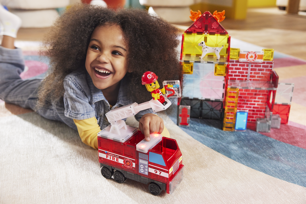 MAGNA-TILES® Fire Station 50-Piece Set – Magnetic Building Toy – MAGNA ...