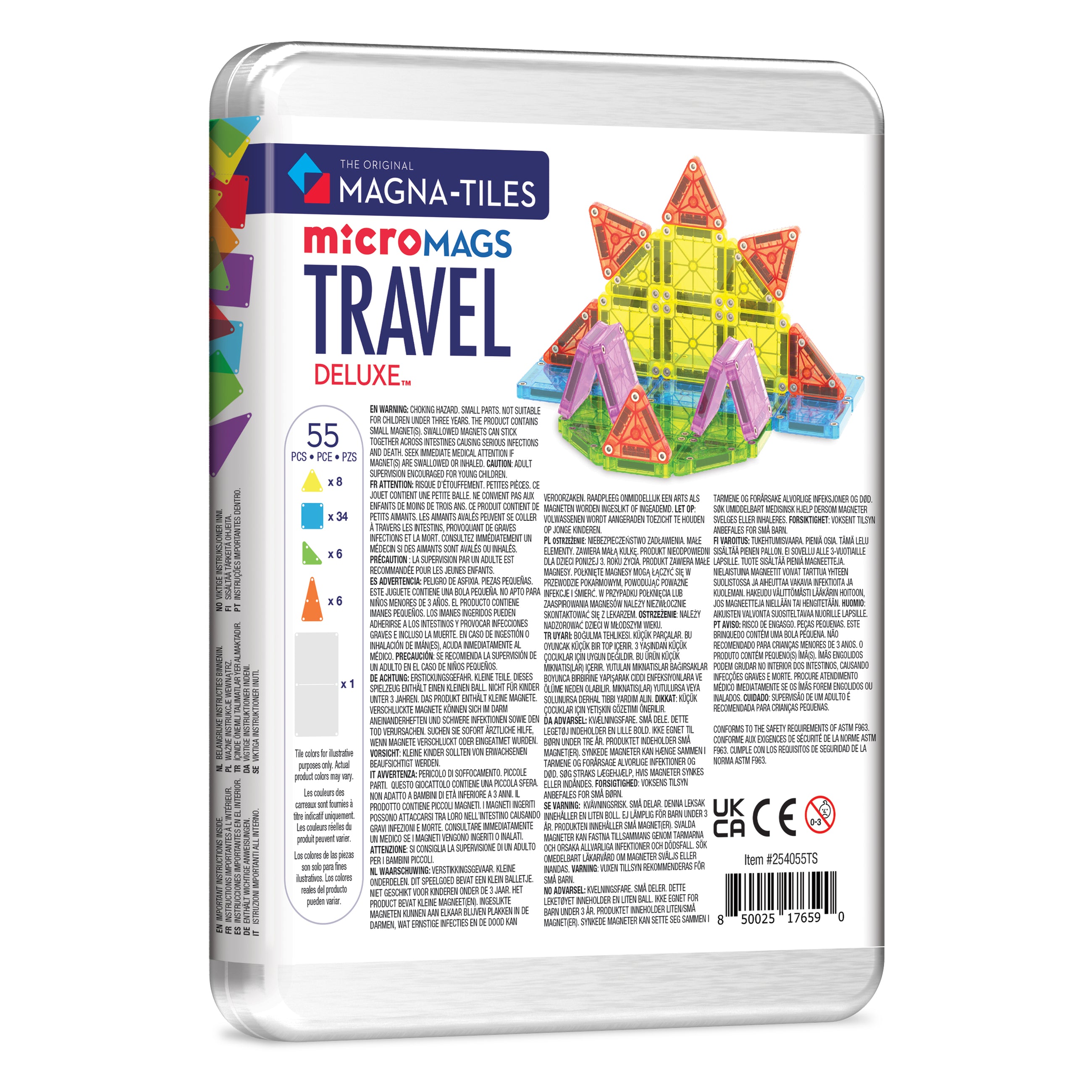 MAGNA-TILES® Travel Set Deluxe 55-Piece Set – Magnetic Building Toy ...