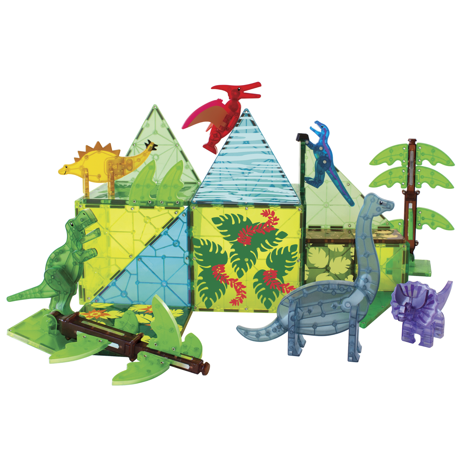 MAGNATILES® Dino World XL 50Piece Set Dinosaur Toy Set