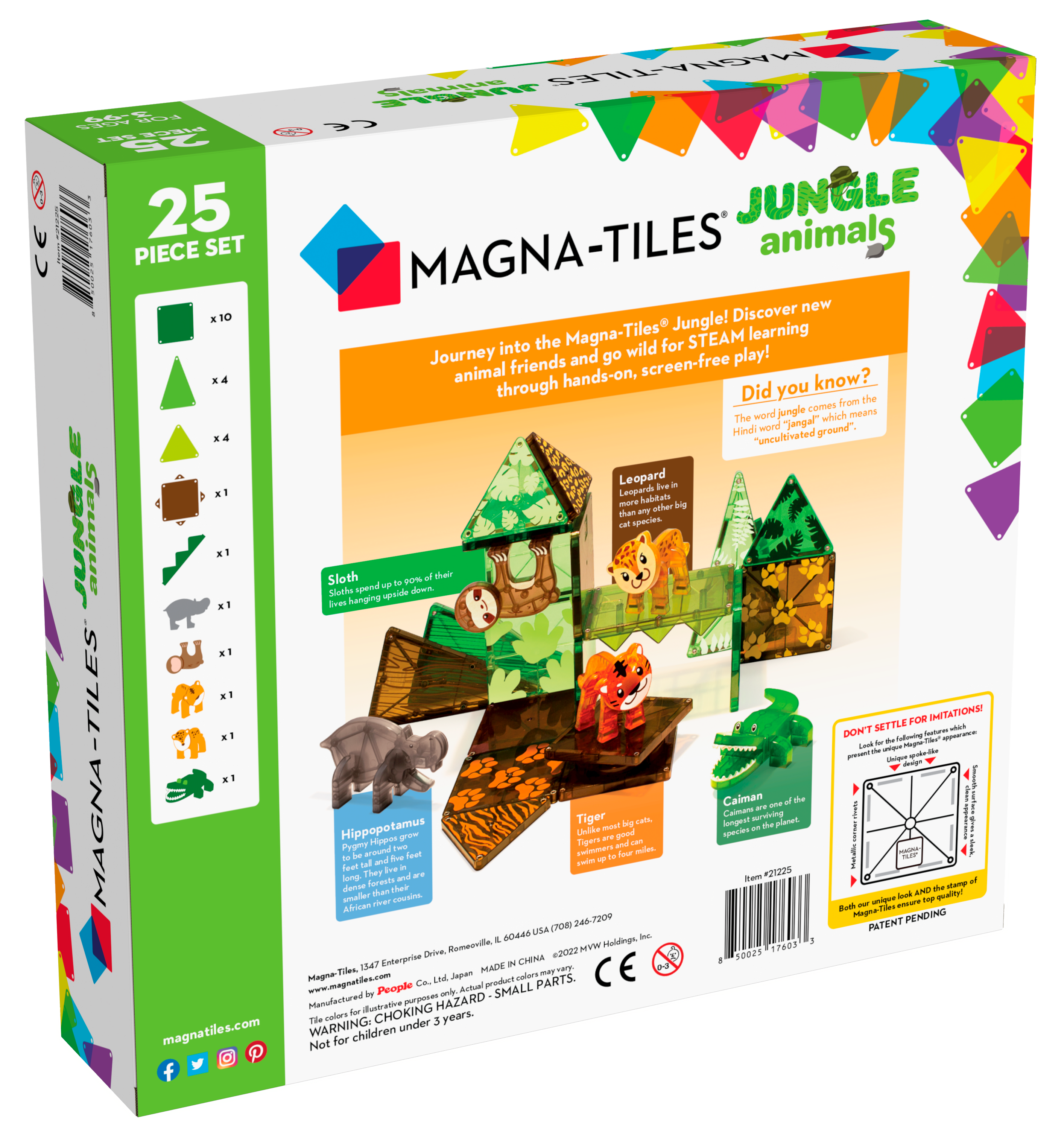 magna tiles jungle animals