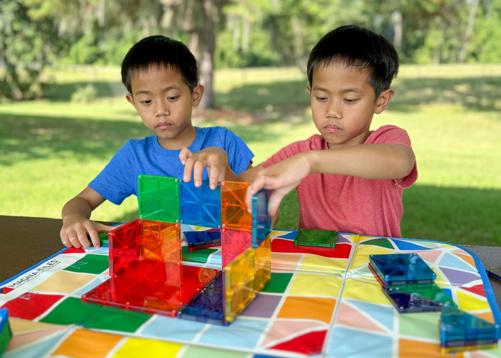 Outdoor play with MAGNA-TILES Pieces