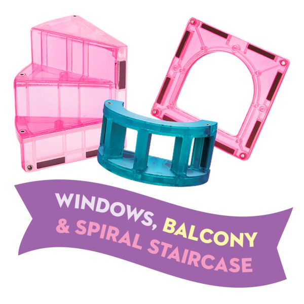 image of new pieces: windows, balcony, and spiral staircase